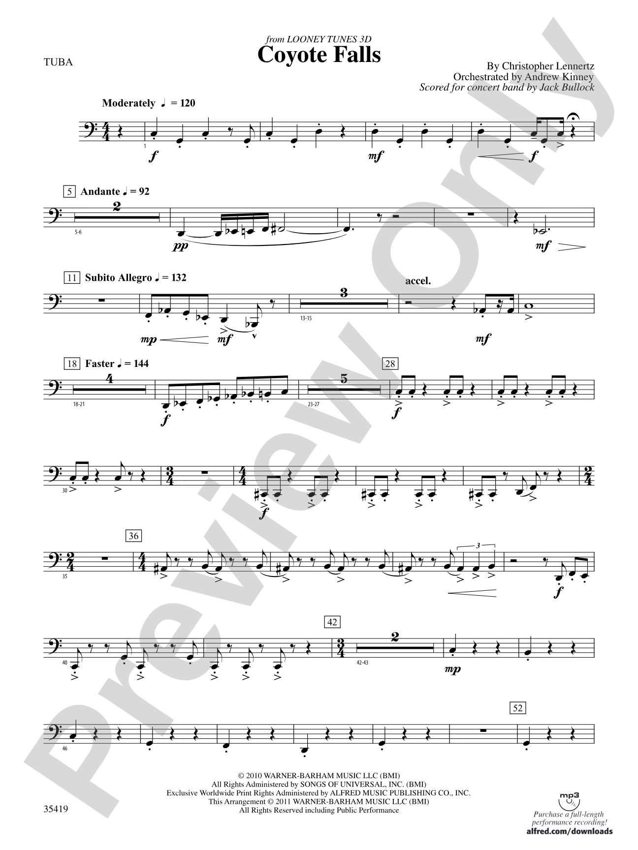 Coyote Falls (from Looney Tunes 3D): Tuba