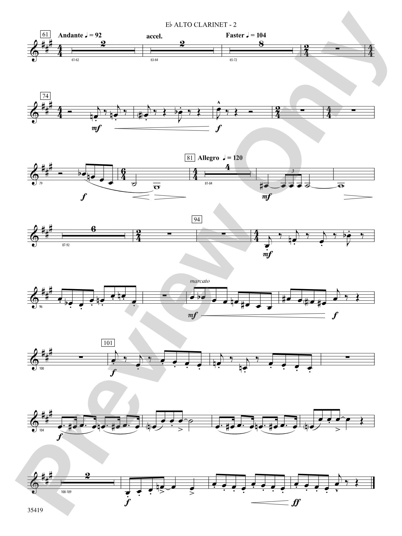 Coyote Falls (from Looney Tunes 3D): (wp) E-flat Alto Clarinet