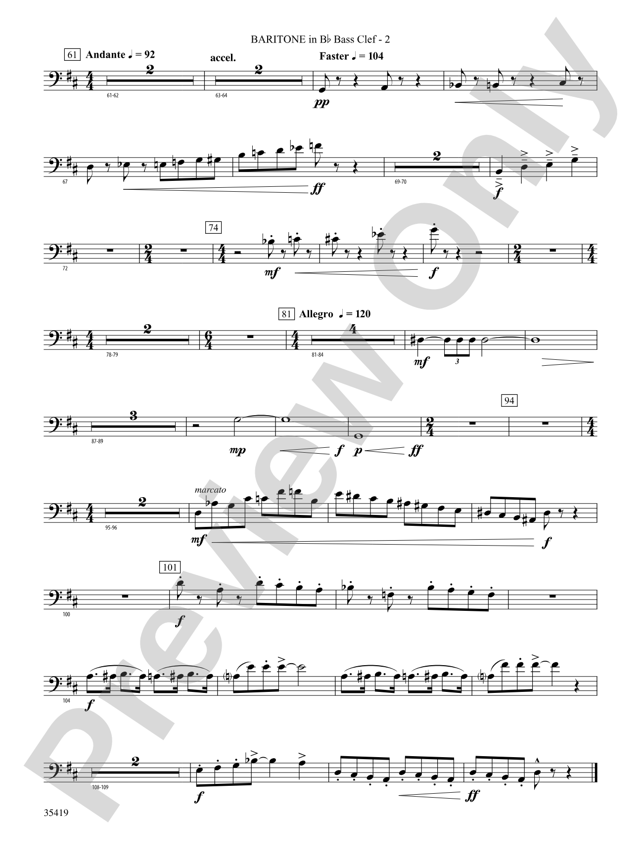 Coyote Falls (from Looney Tunes 3D): (wp) B-flat Baritone B.C.