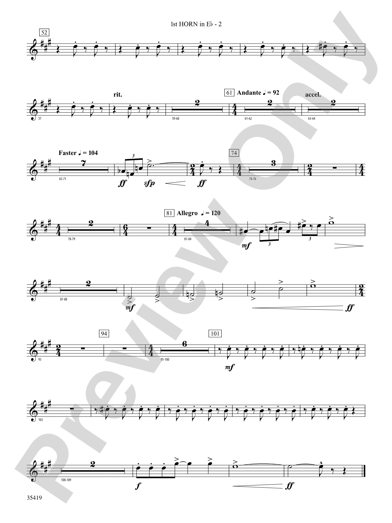 Coyote Falls (from Looney Tunes 3D): (wp) 1st Horn in E-flat