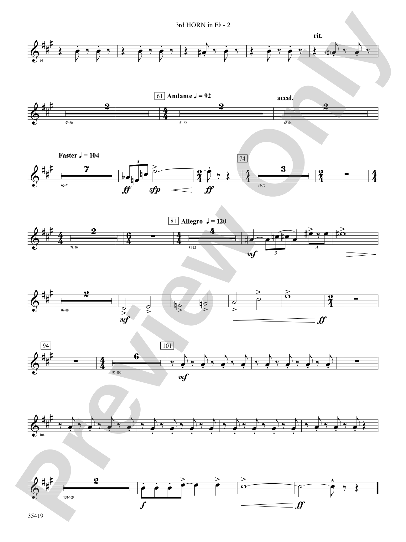 Coyote Falls (from Looney Tunes 3D): (wp) 3rd Horn in E-flat