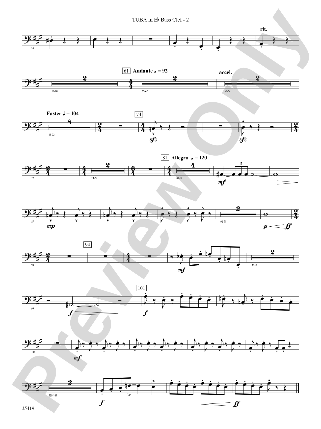 Coyote Falls (from Looney Tunes 3D): (wp) E-flat Tuba B.C.
