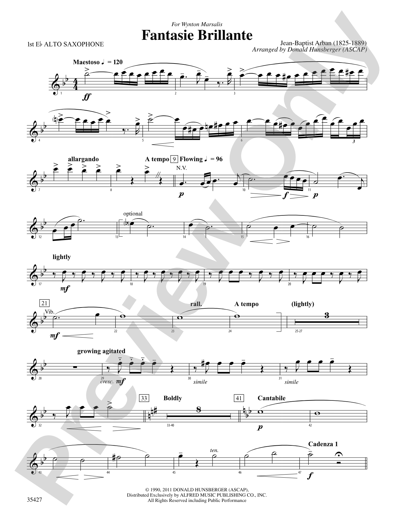 Fantasie Brillante: E-flat Alto Saxophone