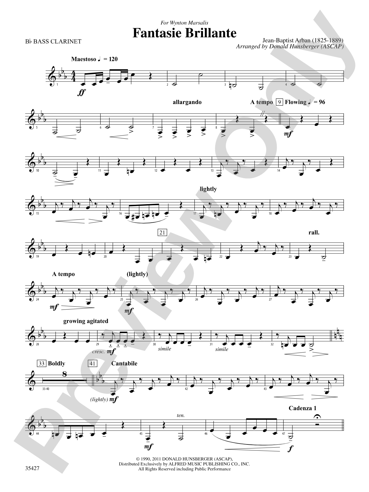 Fantasie Brillante: B-flat Bass Clarinet