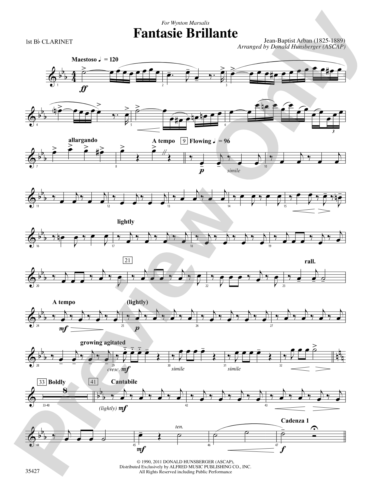 Fantasie Brillante: 1st B-flat Clarinet