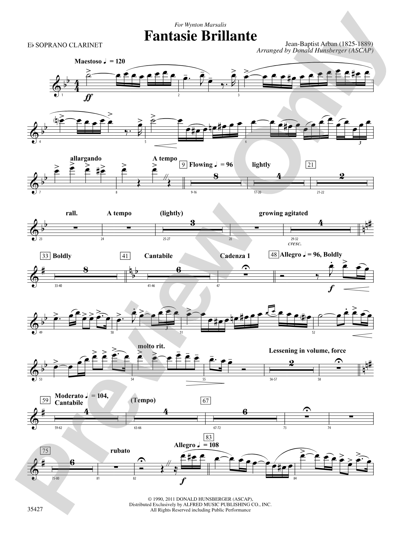 Fantasie Brillante: E-flat Soprano Clarinet