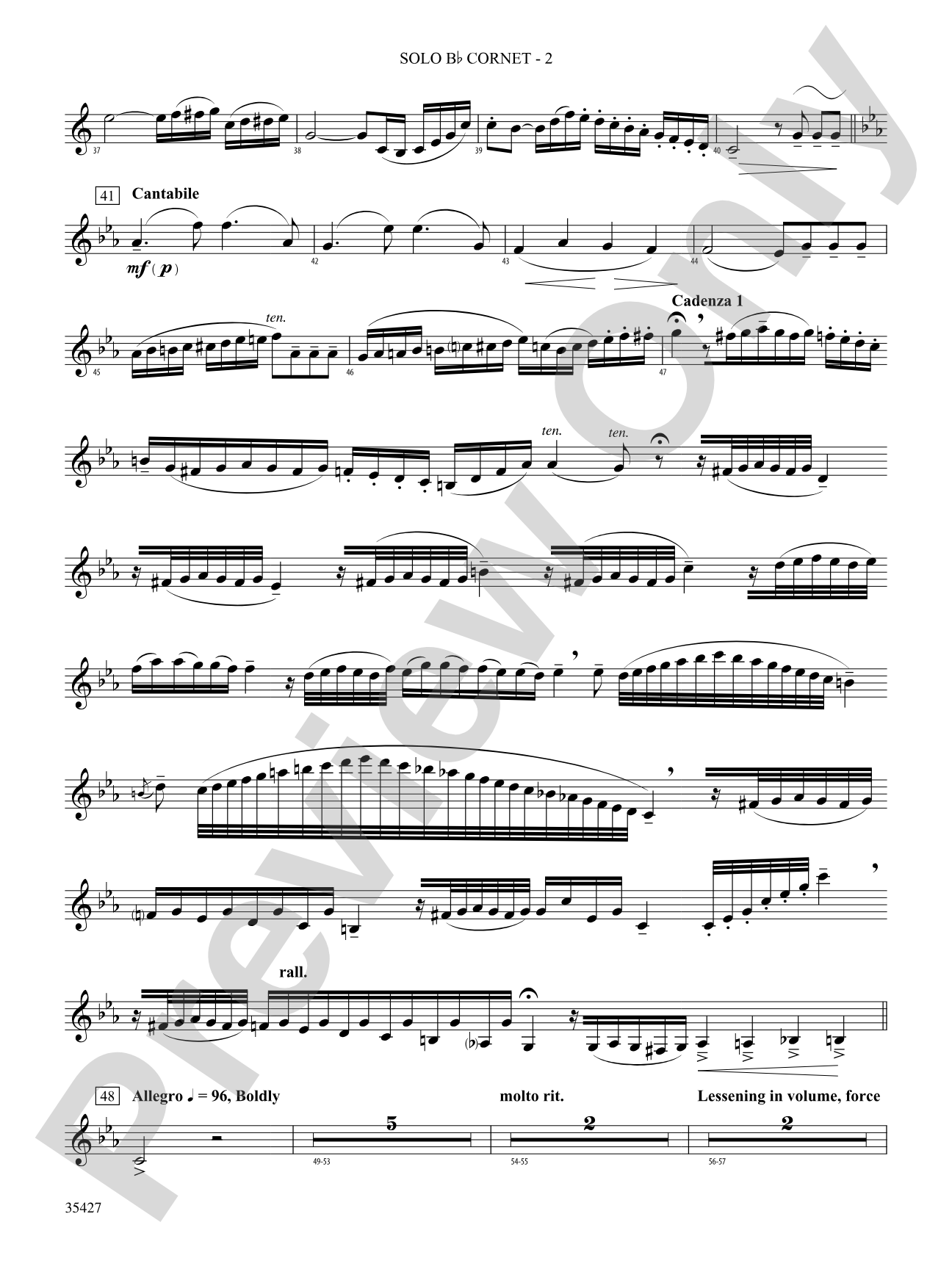 Fantasie Brillante: Solo Bb Cornet (Trumpet)
