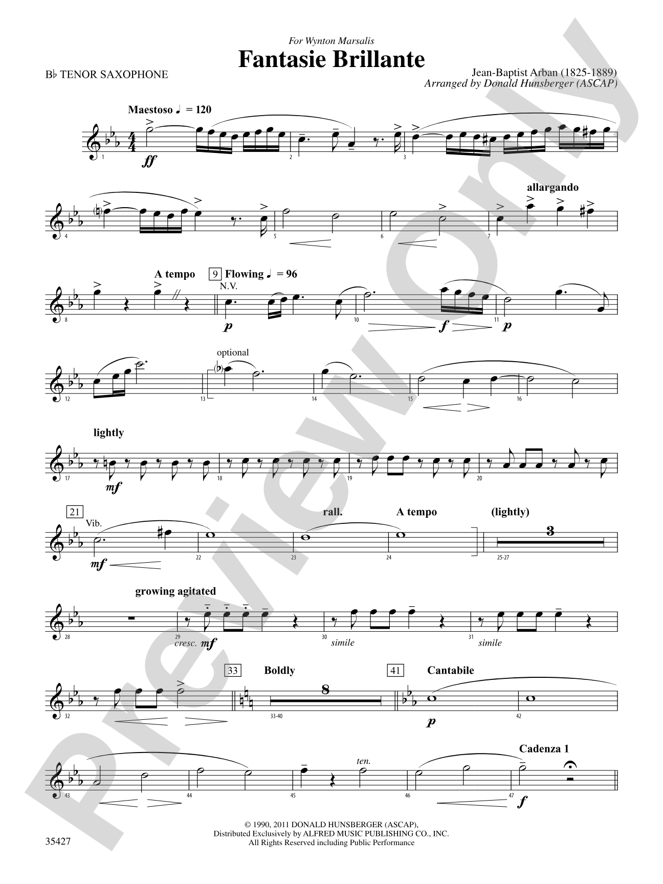 Fantasie Brillante: B-flat Tenor Saxophone