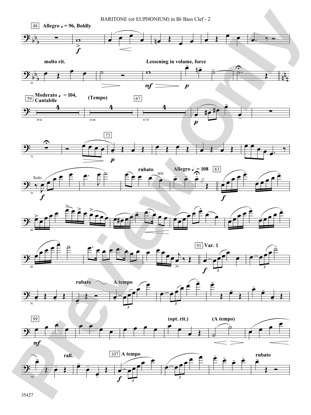 Fantasie Brillante: (wp) B-flat Baritone B.C.