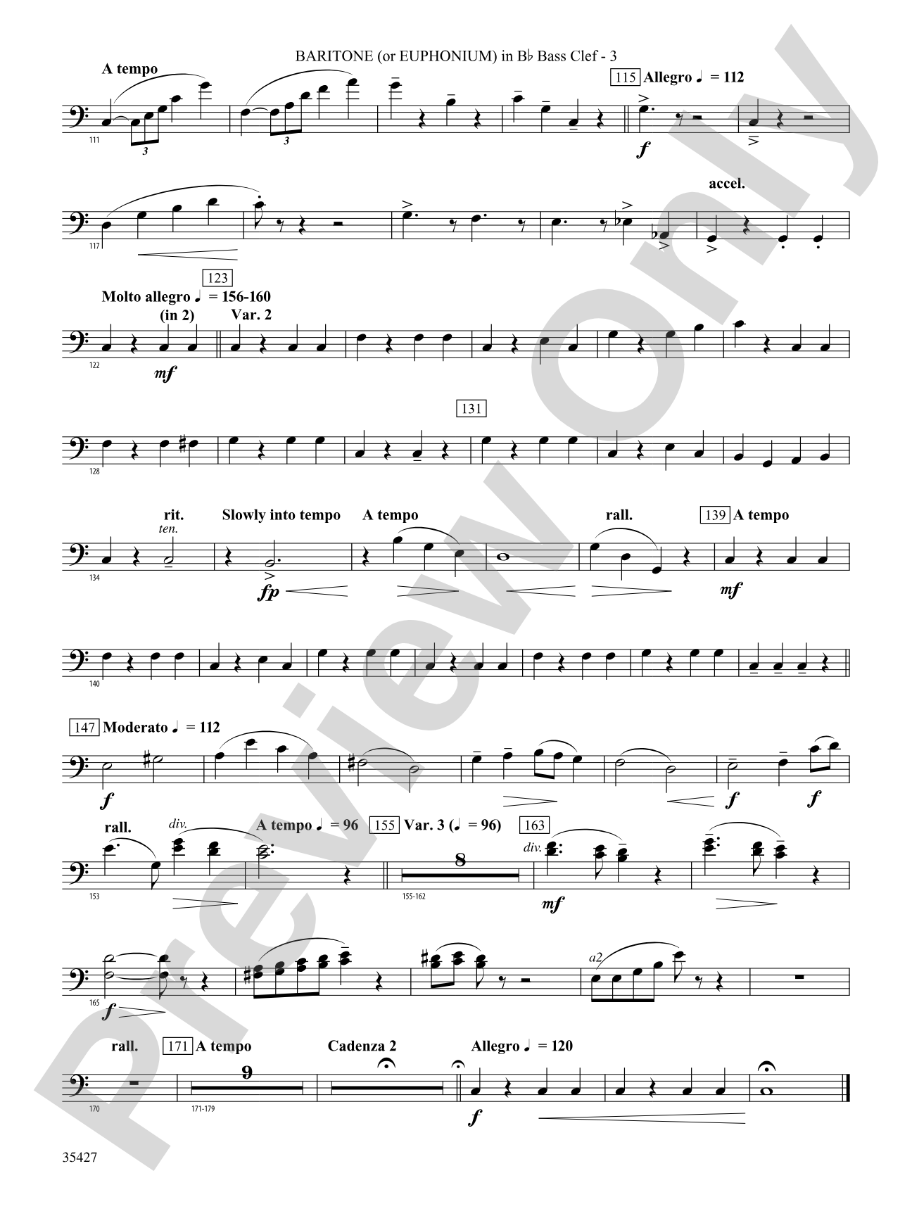 Fantasie Brillante: (wp) B-flat Baritone B.C.