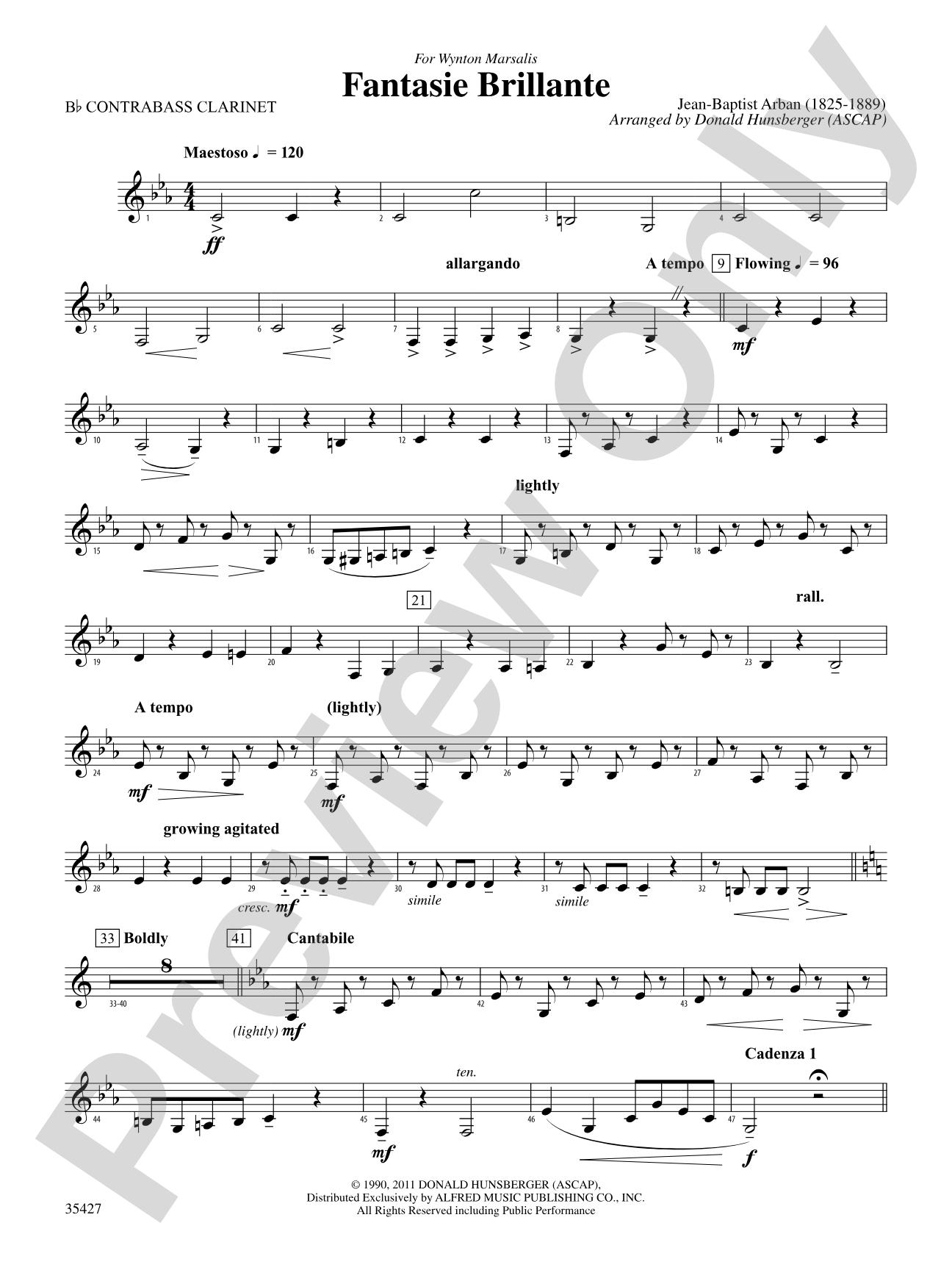 Fantasie Brillante: (wp) B-flat Contrabass Clarinet