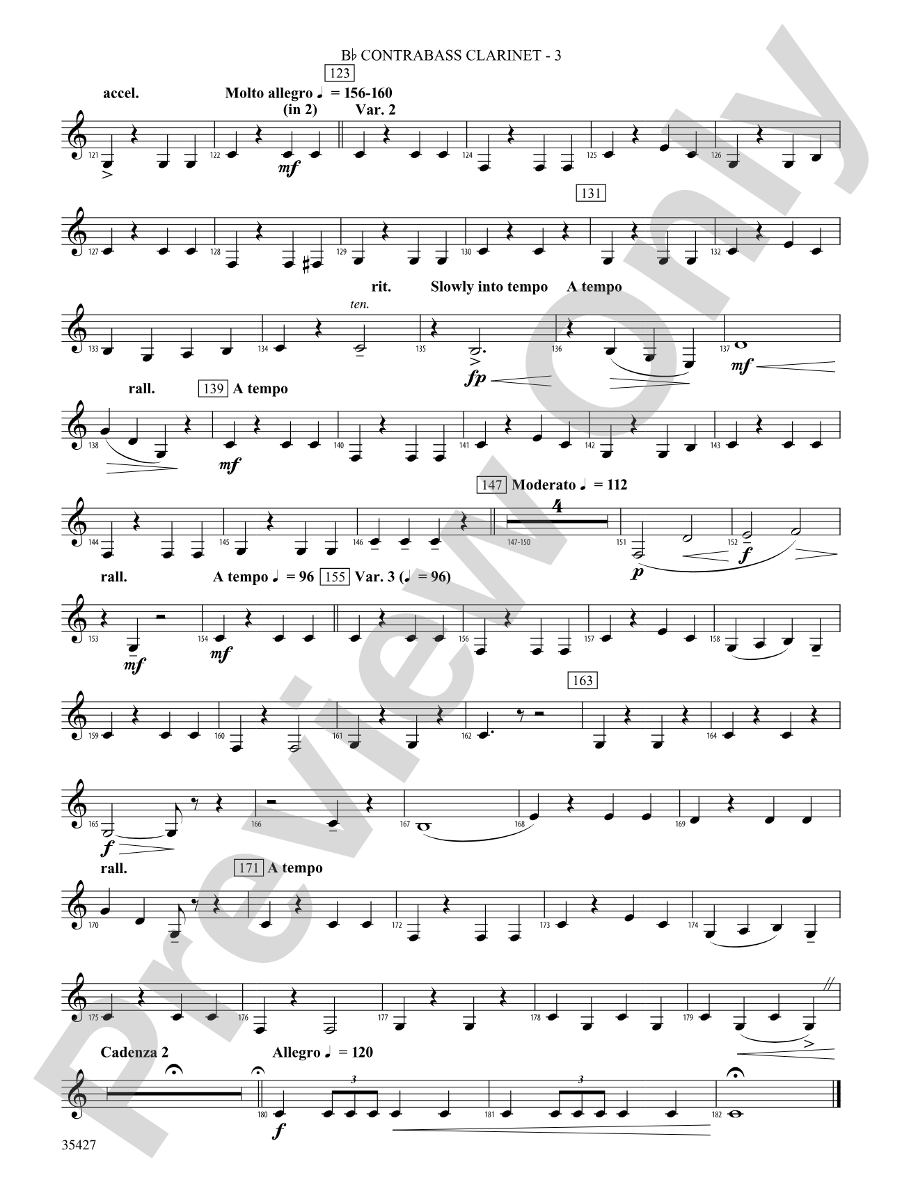 Fantasie Brillante: (wp) B-flat Contrabass Clarinet
