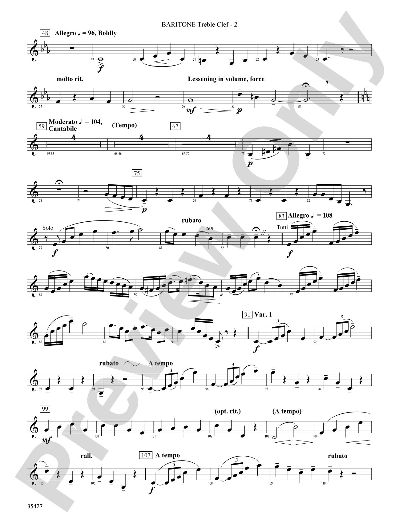 Fantasie Brillante: (wp) Baritone T.C.