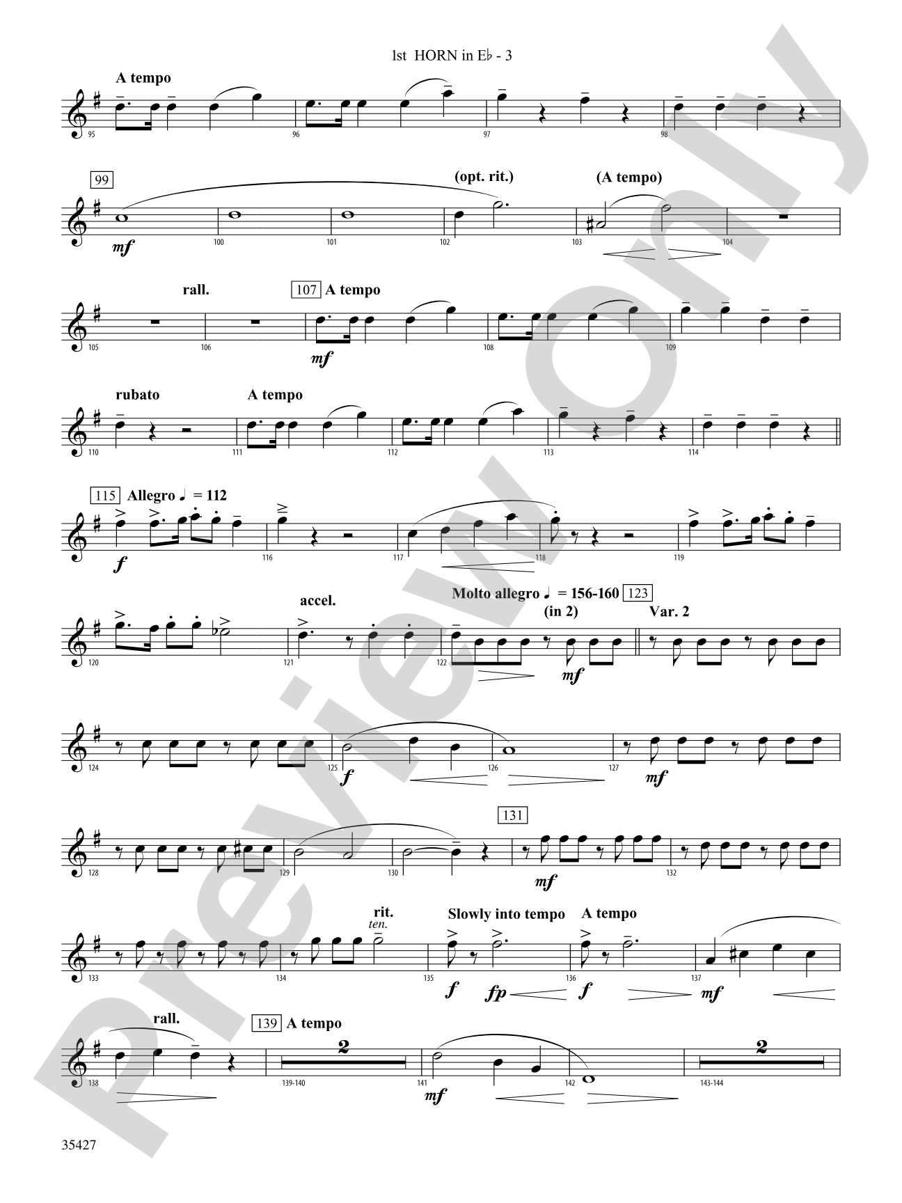 Fantasie Brillante: (wp) 1st Horn in E-flat