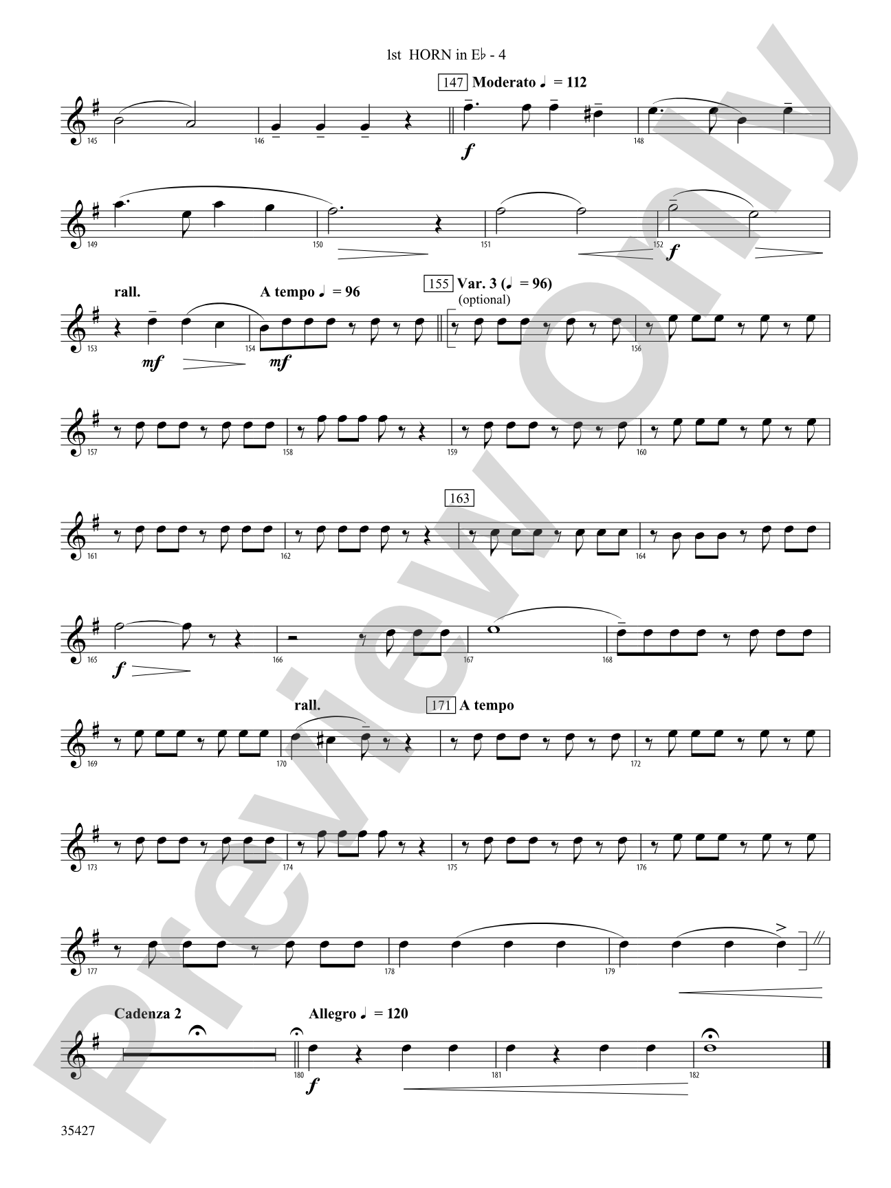 Fantasie Brillante: (wp) 1st Horn in E-flat