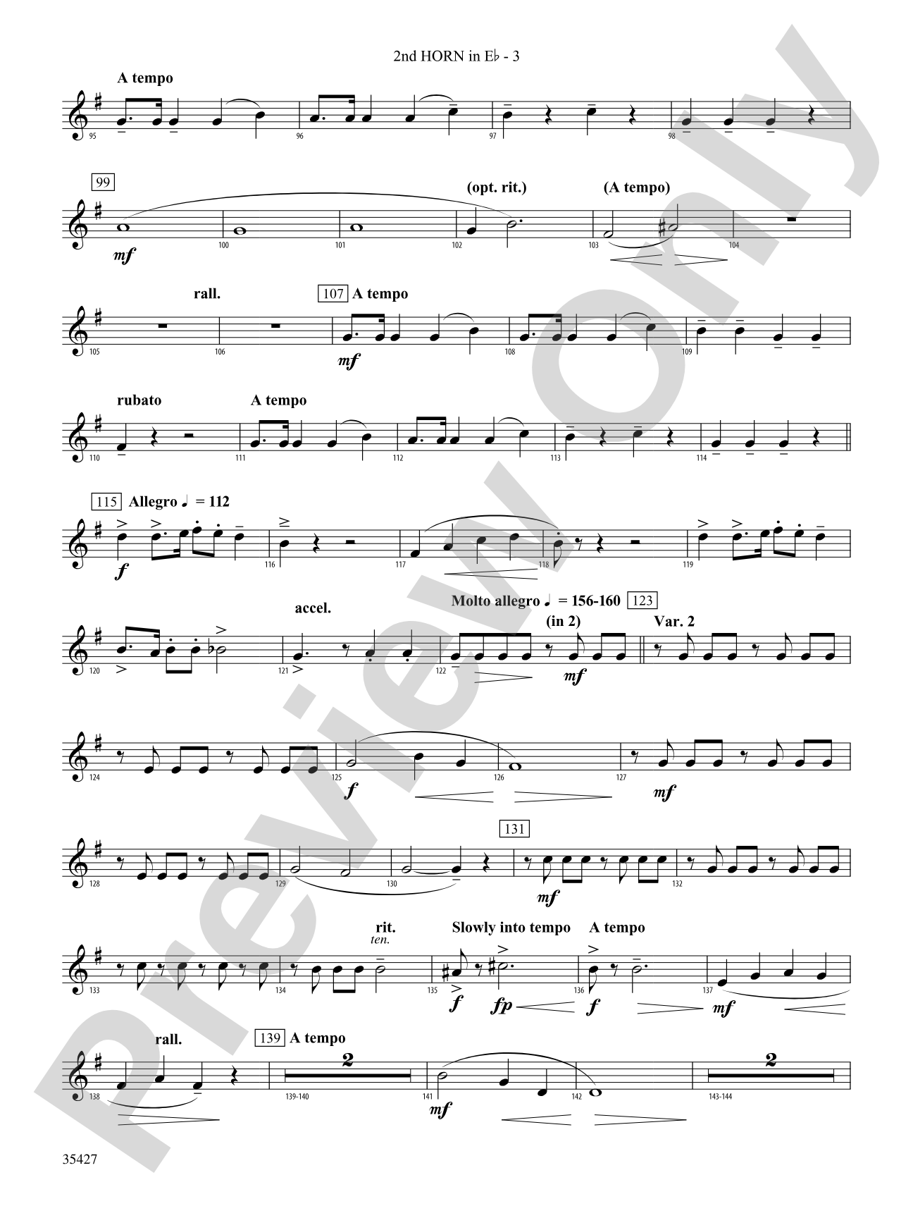 Fantasie Brillante: (wp) 2nd Horn in E-flat