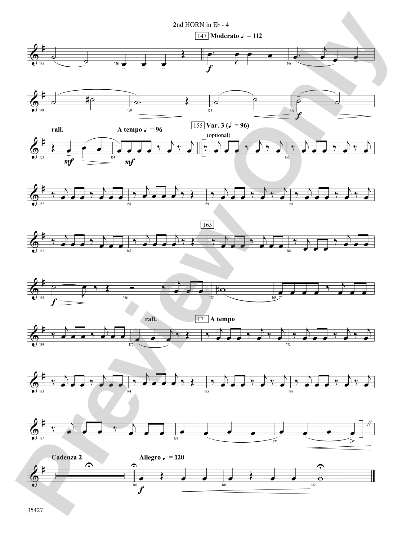 Fantasie Brillante: (wp) 2nd Horn in E-flat