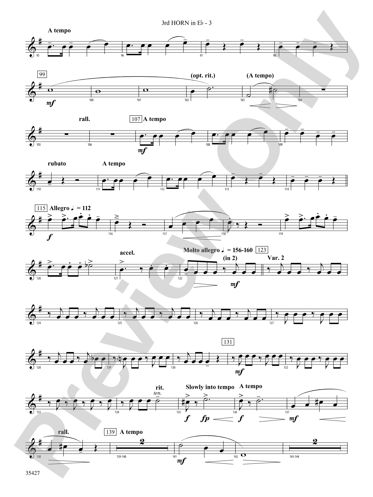 Fantasie Brillante: (wp) 3rd Horn in E-flat