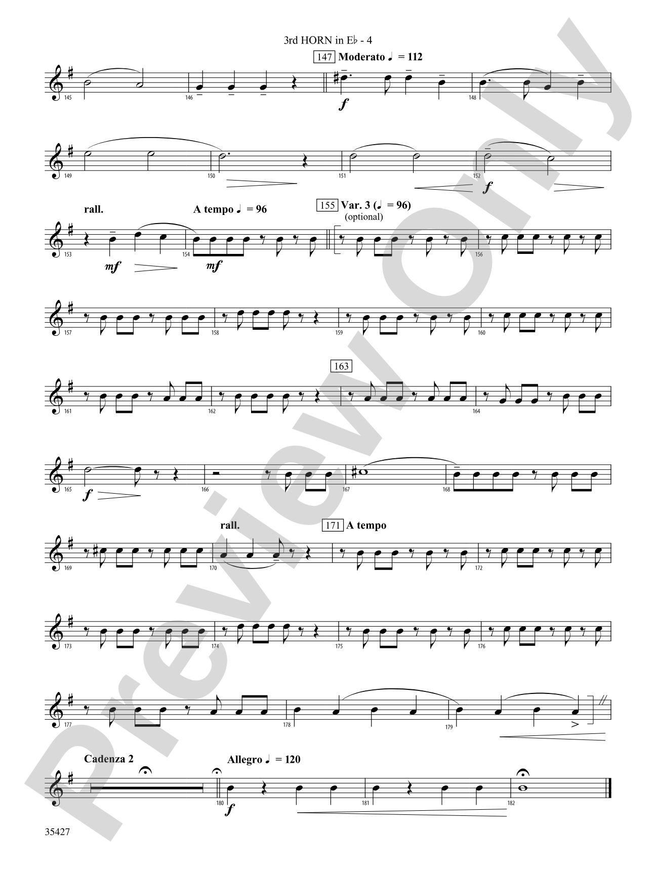 Fantasie Brillante: (wp) 3rd Horn in E-flat
