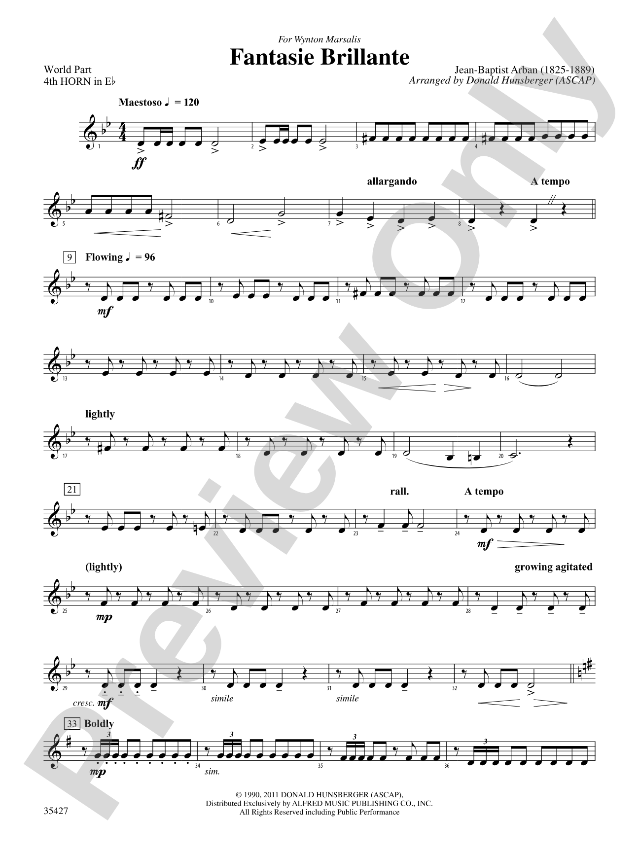 Fantasie Brillante: (wp) 4th Horn in E-flat