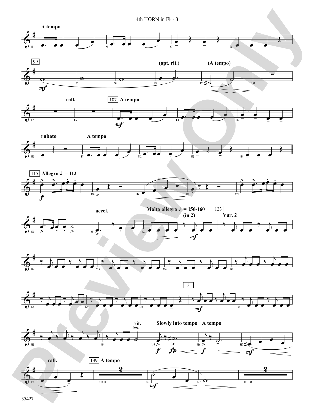 Fantasie Brillante: (wp) 4th Horn in E-flat