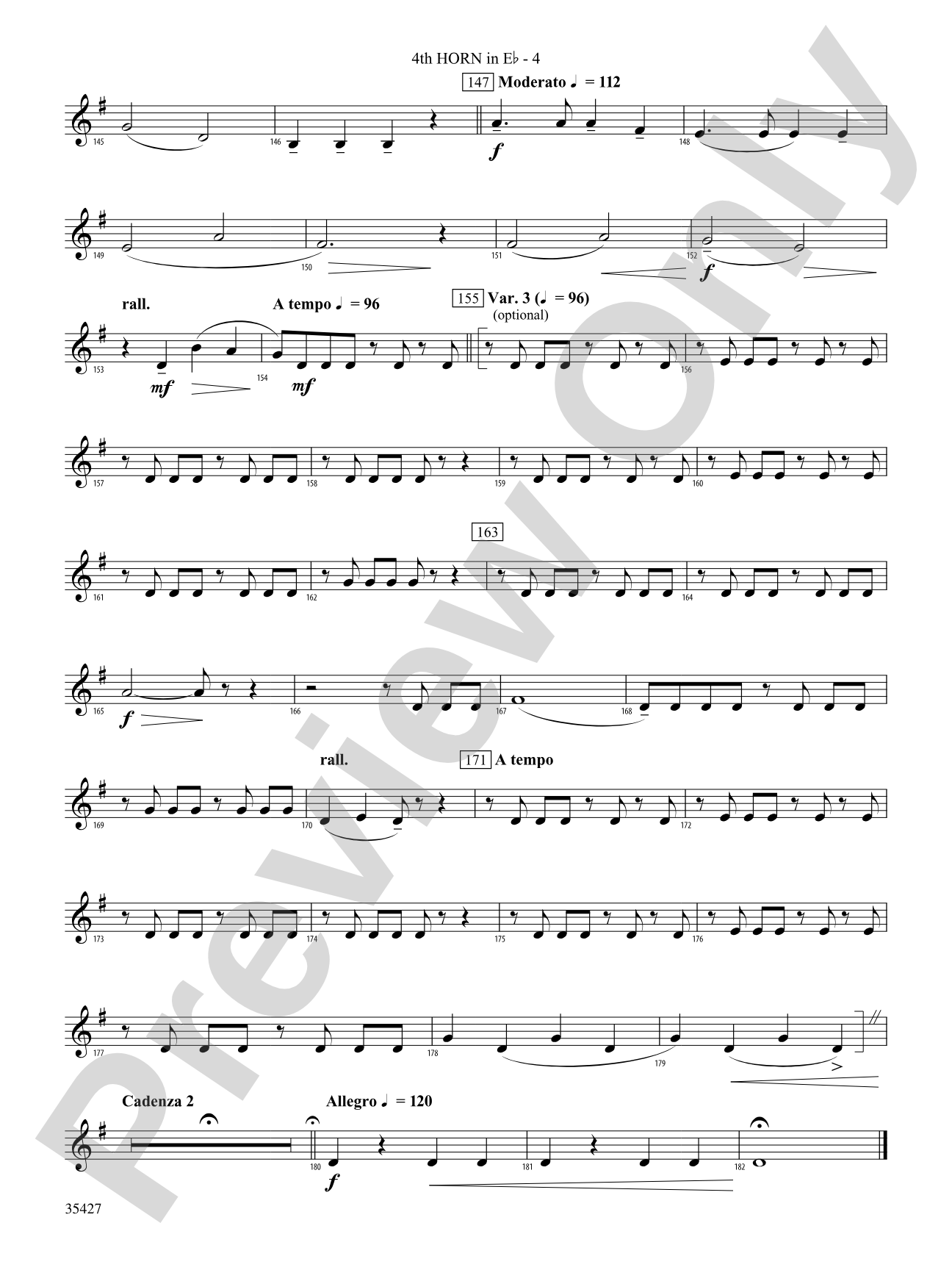 Fantasie Brillante: (wp) 4th Horn in E-flat