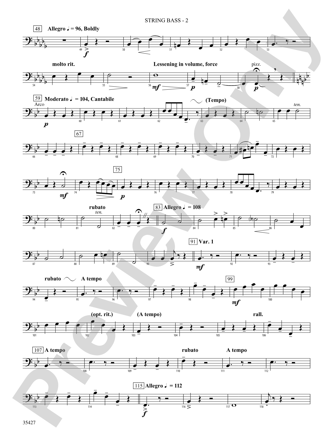 Fantasie Brillante: (wp) String Bass