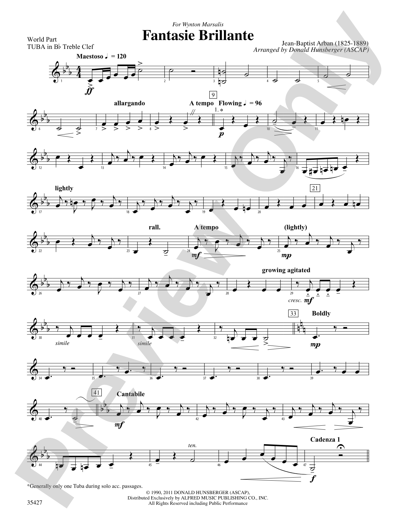 Fantasie Brillante: (wp) B-flat Tuba T.C.