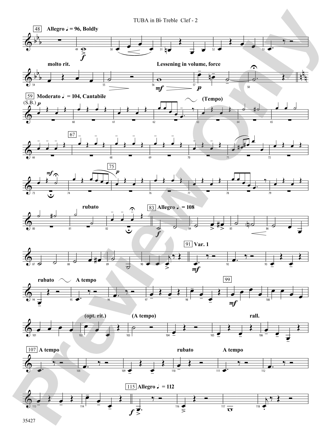 Fantasie Brillante: (wp) B-flat Tuba T.C.