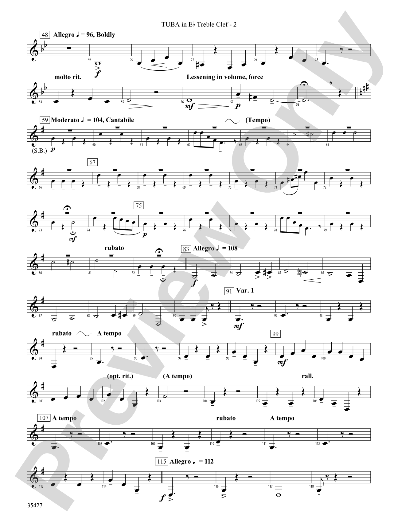 Fantasie Brillante: (wp) E-flat Tuba T.C.