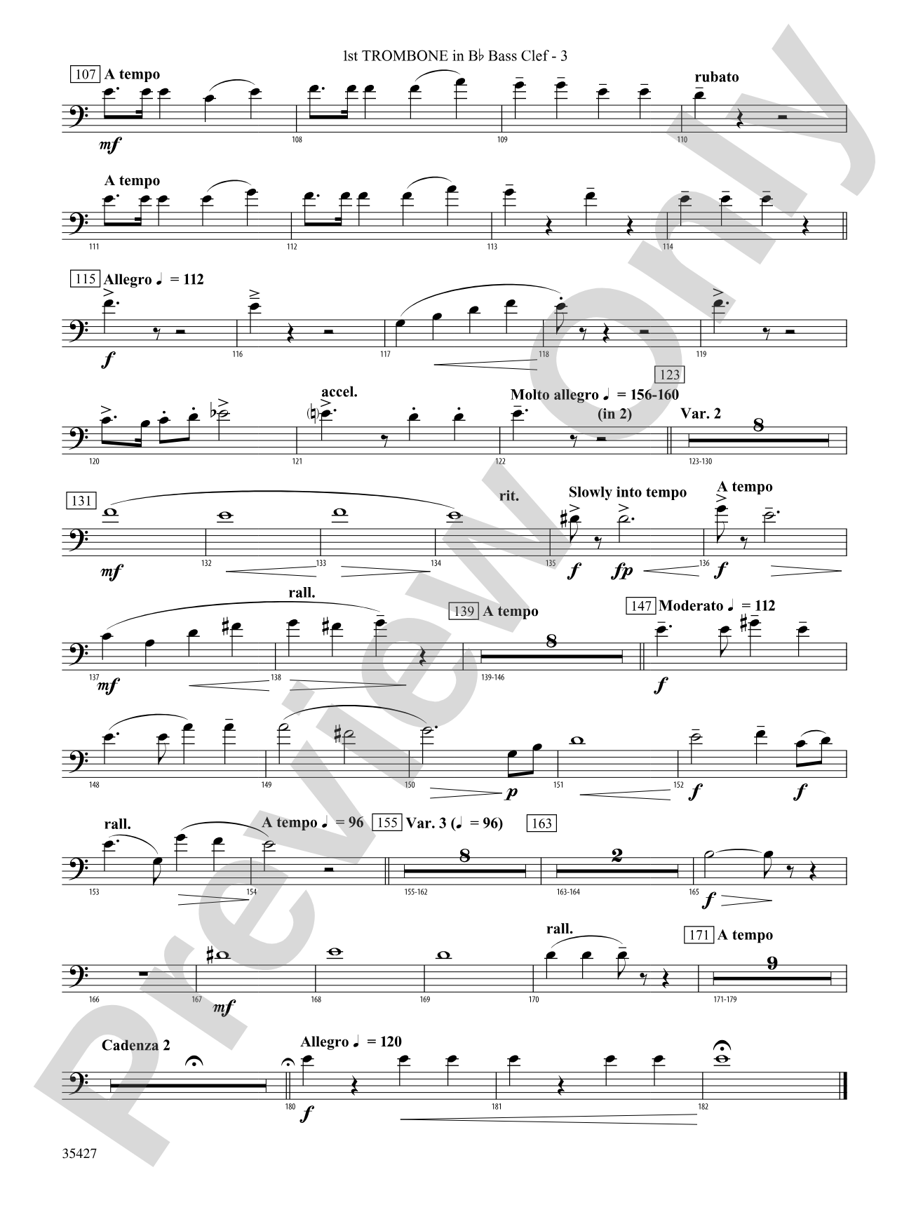 Fantasie Brillante: (wp) 1st B-flat Trombone B.C.