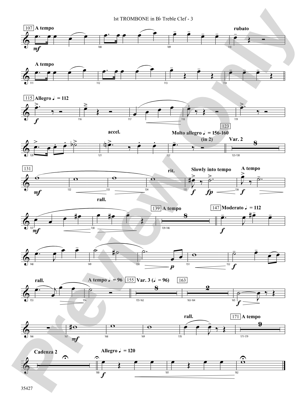 Fantasie Brillante: (wp) 1st B-flat Trombone T.C.