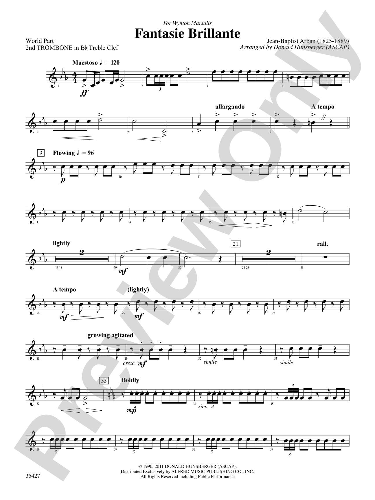 Fantasie Brillante: (wp) 2nd B-flat Trombone T.C.