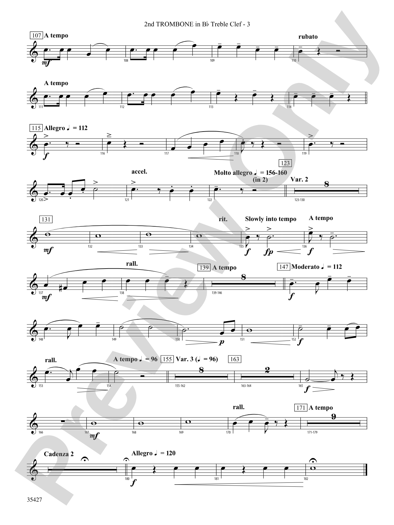 Fantasie Brillante: (wp) 2nd B-flat Trombone T.C.