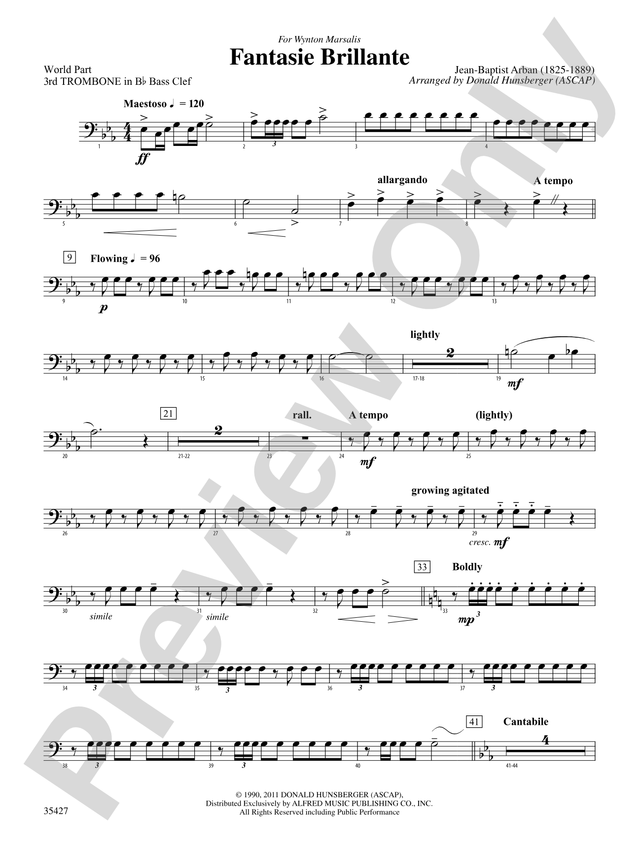 Fantasie Brillante: (wp) 3rd B-flat Trombone B.C.