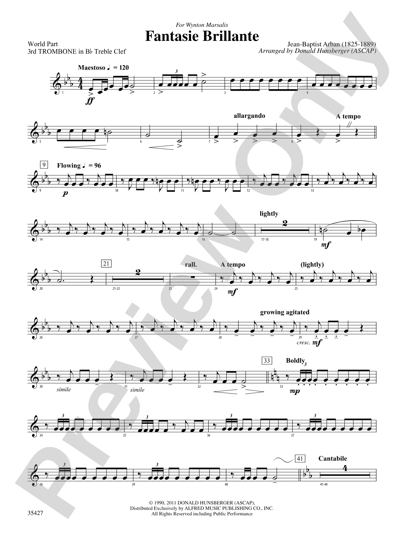 Fantasie Brillante: (wp) 3rd B-flat Trombone T.C.