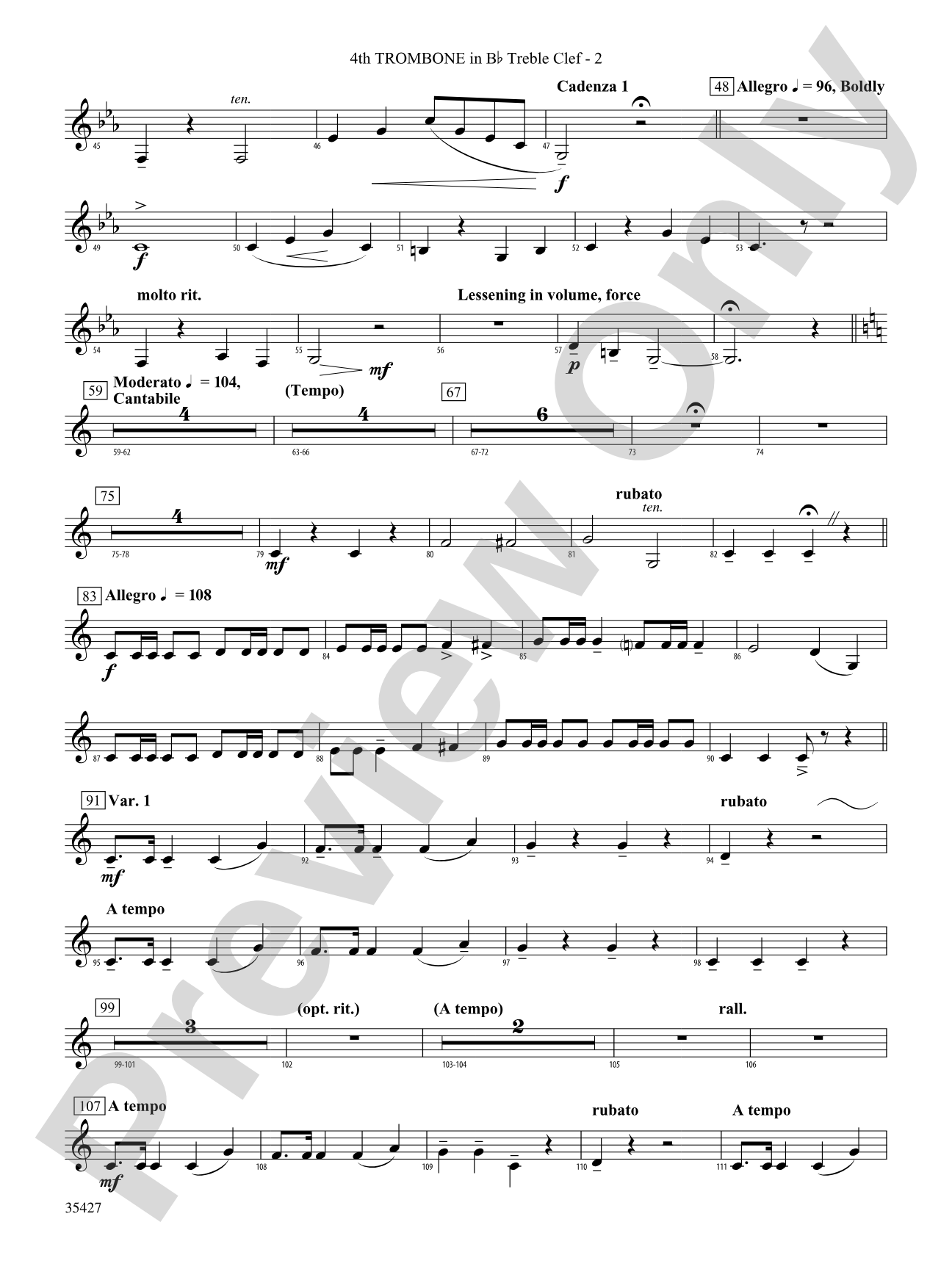 Fantasie Brillante: (wp) Bb Trombone T.C. 4