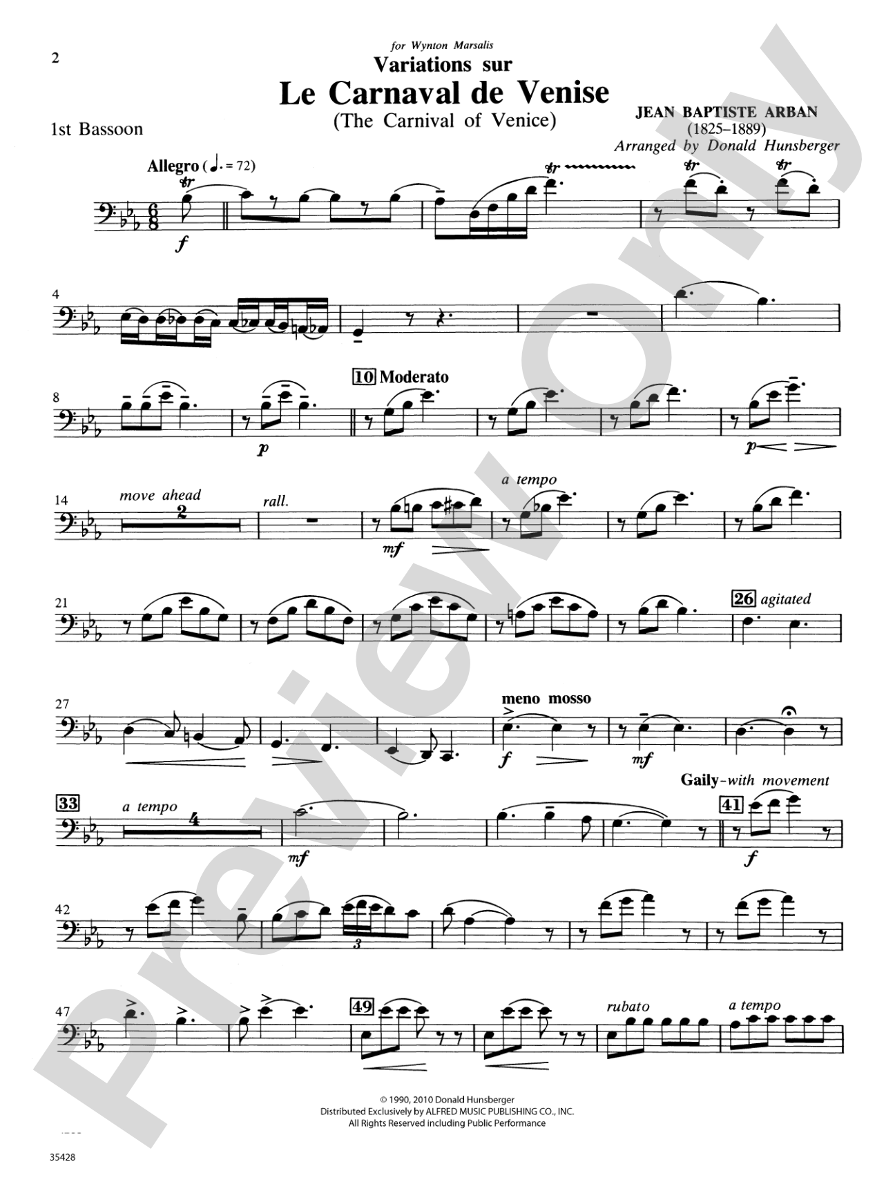 Le Carnaval de Venise: Bassoon