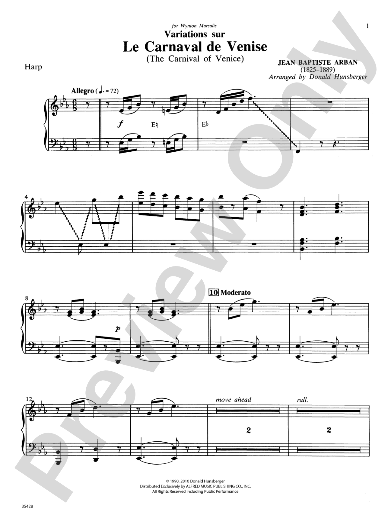 Le Carnaval de Venise: Harp