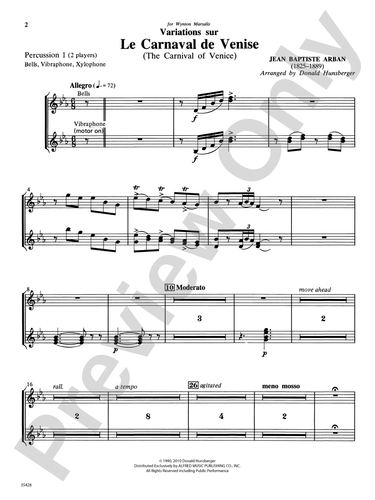 Le Carnaval de Venise: 1st Percussion