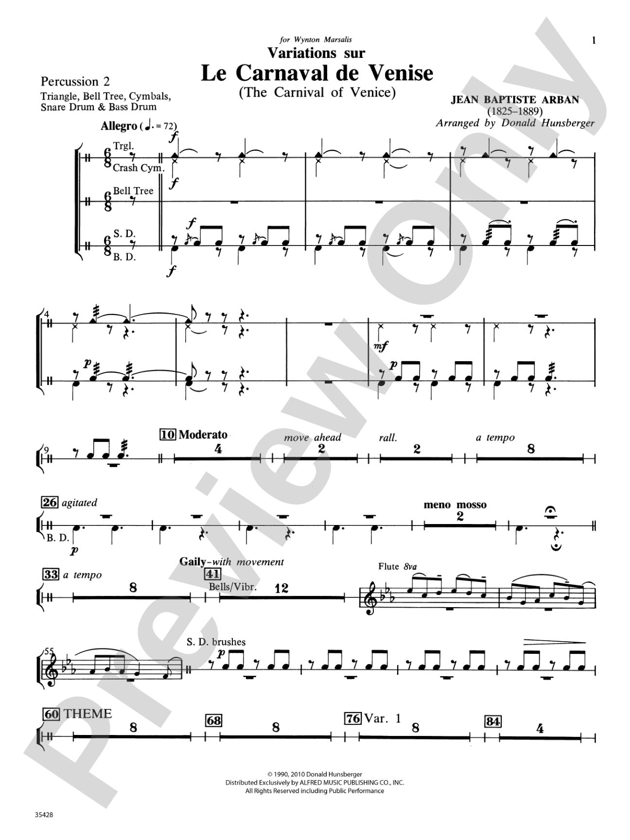 Le Carnaval de Venise: 2nd Percussion