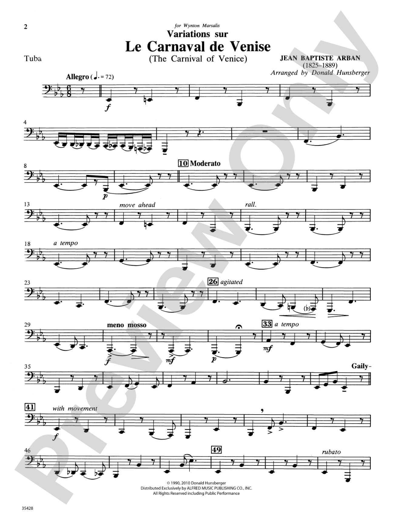 Le Carnaval de Venise: Tuba