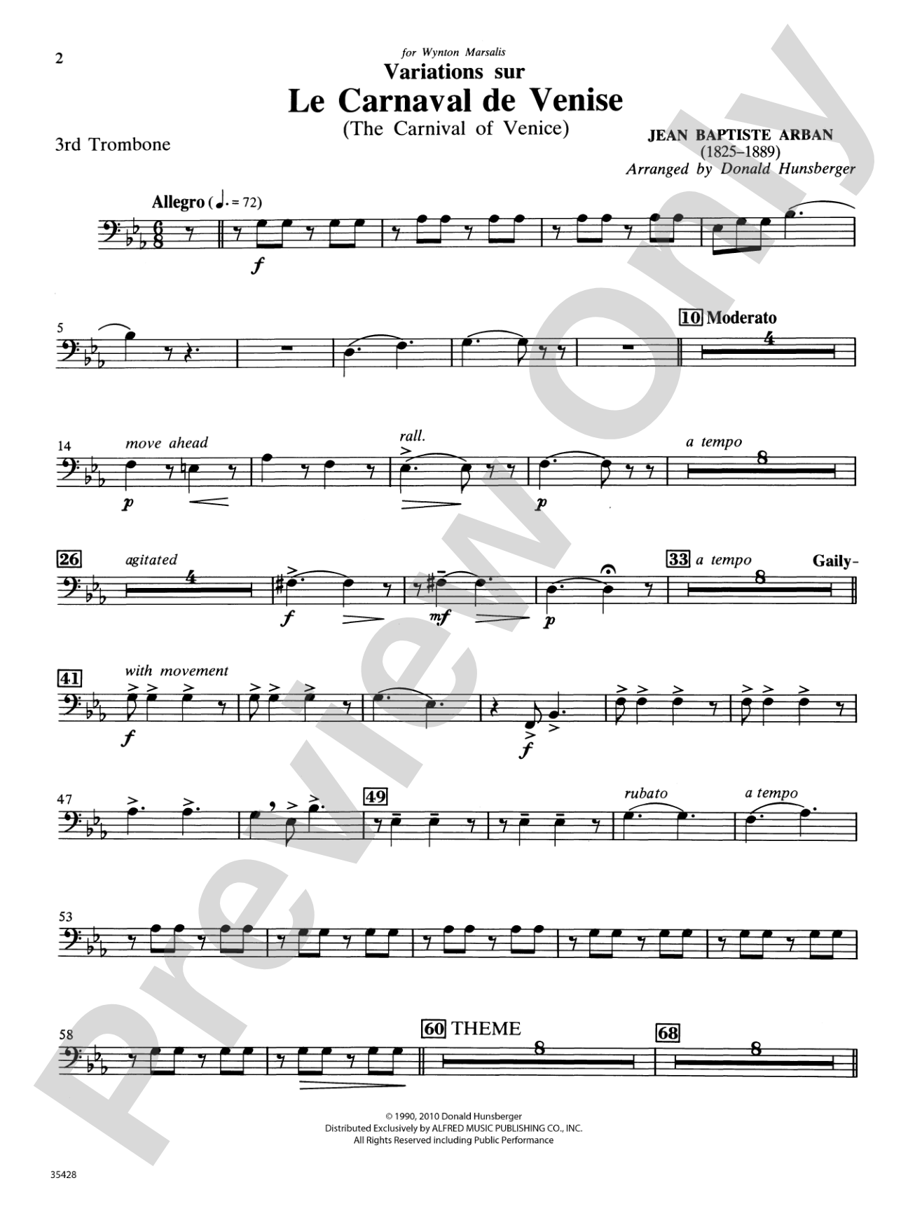 Le Carnaval de Venise: 3rd Trombone