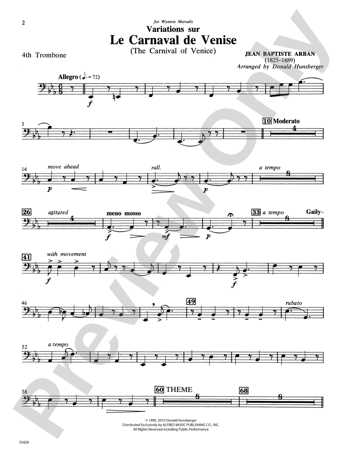 Le Carnaval de Venise: 4th Trombone