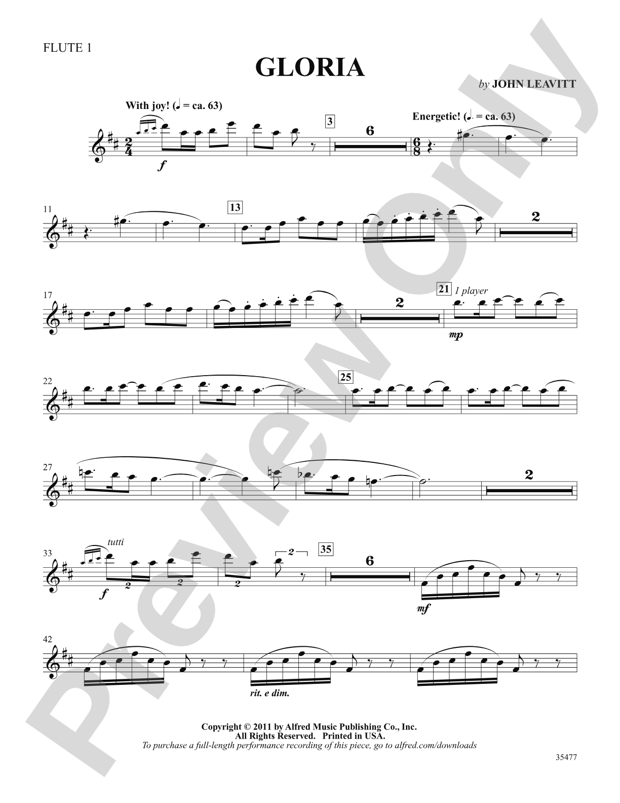 Gloria: Flute: Choral SoundPax