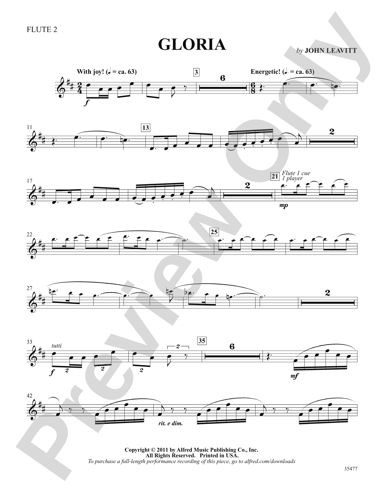 Gloria: 2nd Flute: Choral SoundPax