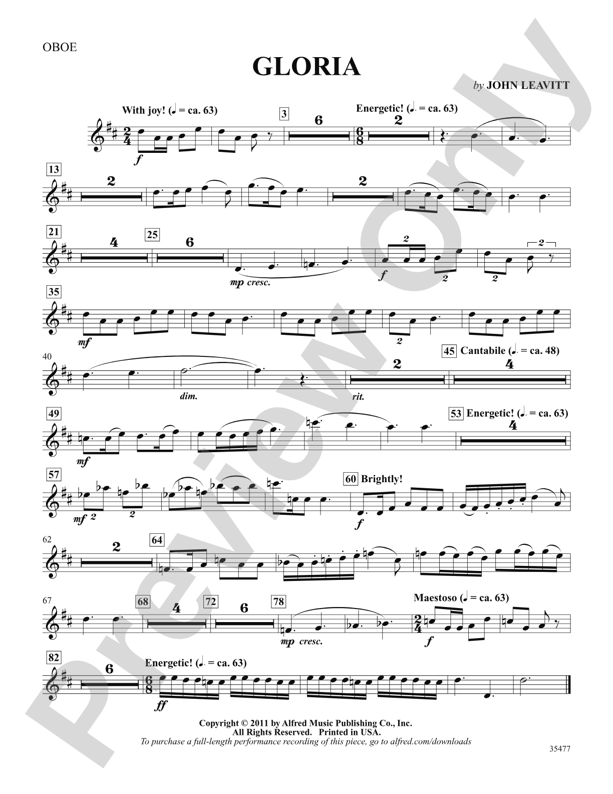 Gloria: Oboe: Choral SoundPax