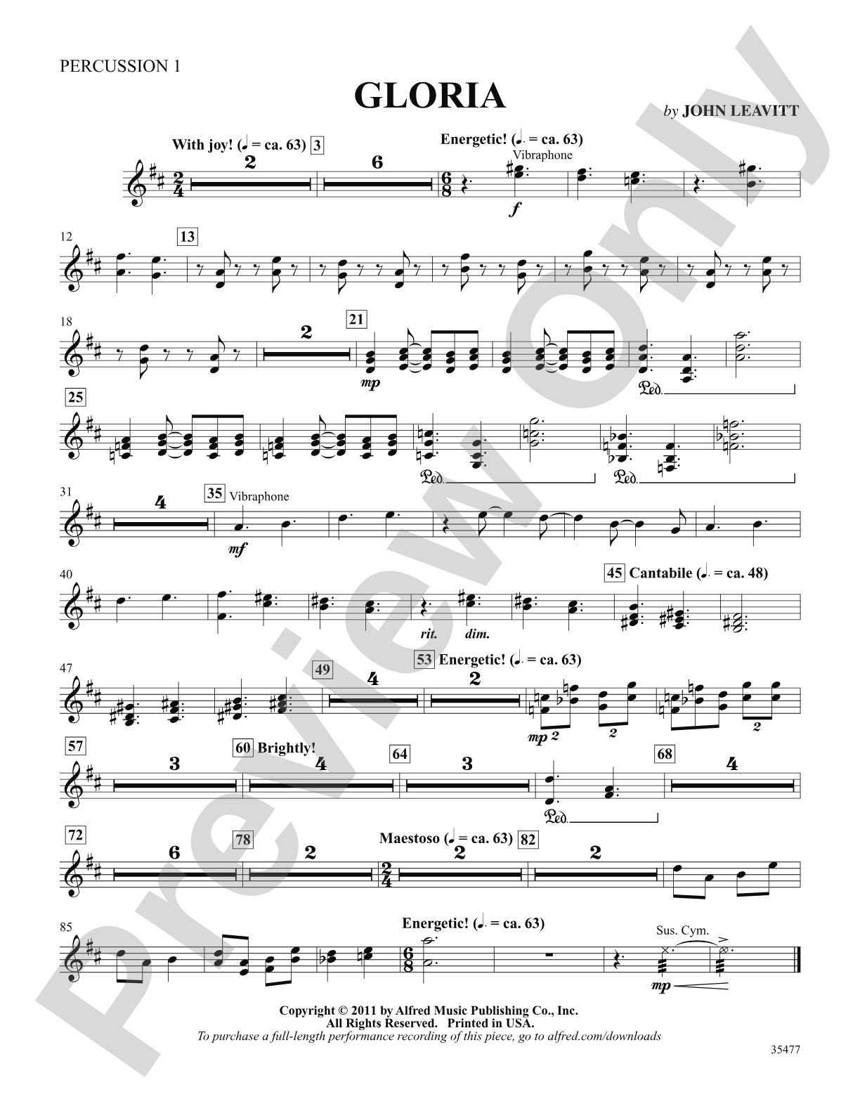 Gloria: 1st Percussion: Choral SoundPax