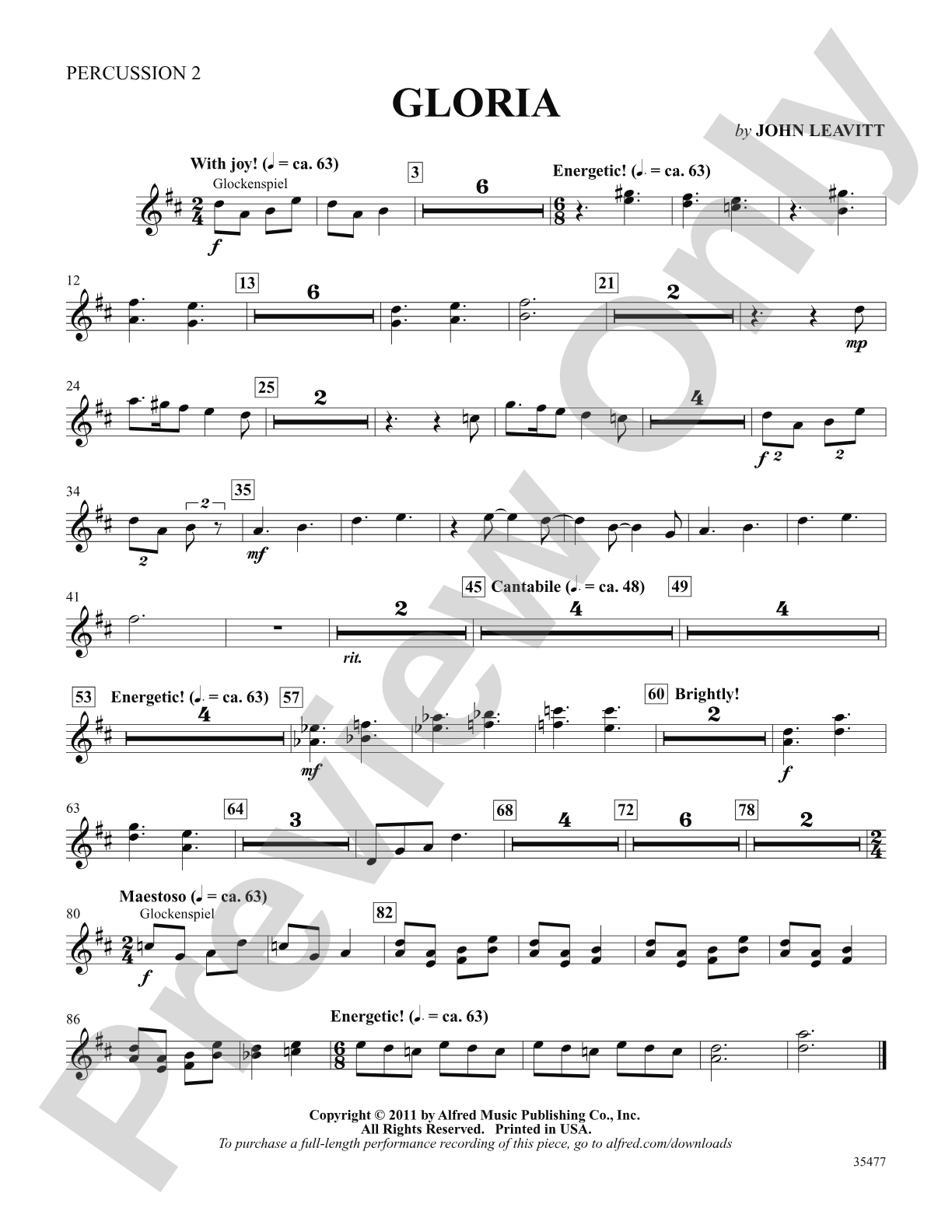 Gloria: 2nd Percussion: Choral SoundPax