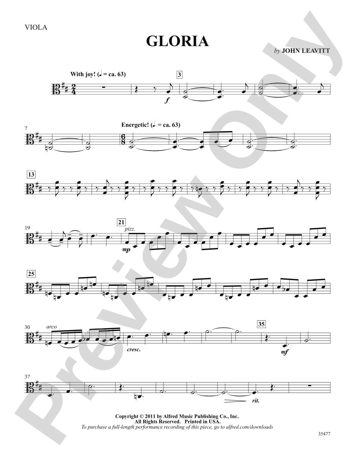 Gloria: Viola: Choral SoundPax